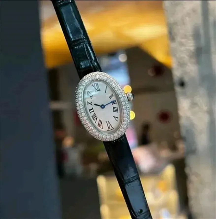 U1 Top AAA Women Designer luxury Watch Vintage Blue Pointer Bathtub Diamond Bezel Designer Oval quartz Movement sapphire versatile De Lady Wristwatches relojes
