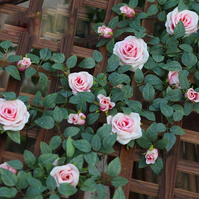 Artificial Flowers Roses Vines 68.89in Silk Wedding Party Garden Living Room Indoor Balcony Air Conditioning Pipe Decoration W260130