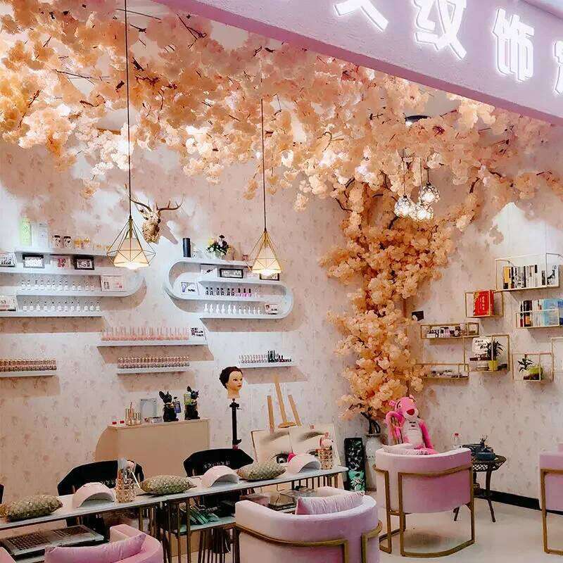 Artificial Cherry Tree Rattan Silk Wedding Background, Wall Flower, Home Decoration W260130