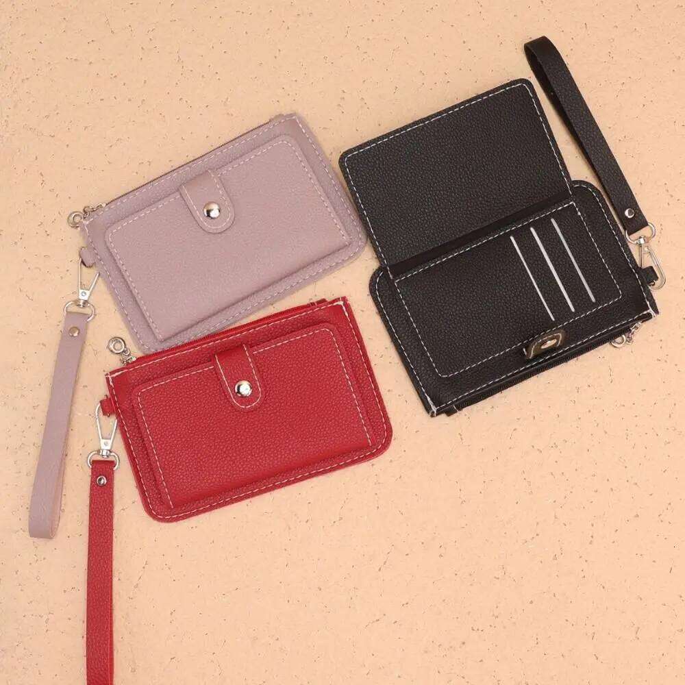 Multifunctional Ultra-thin Coin Purse Mini PU Leather Card Holder Handheld Wallet Women Z260130