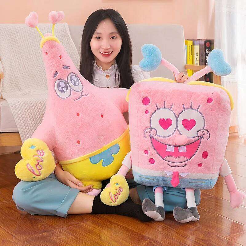 35-45cm Potdemiel Spongebob Patrick Star Pink Kawaii Cartoon Cosplay Stuffed Plush Toys Doll Birthday Gift For Kids Girls Boys Y260128