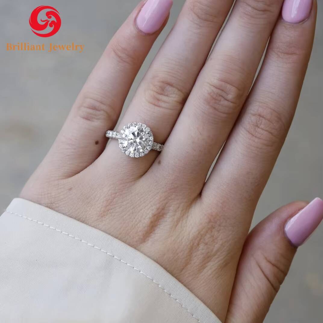 Factory Custom GIA IGI Certified Vvs Cvd Lab Grown Created Diamond 18k Gold Oval Pear Radiant Cut Lab Diamond Ring1 2 3 Ct