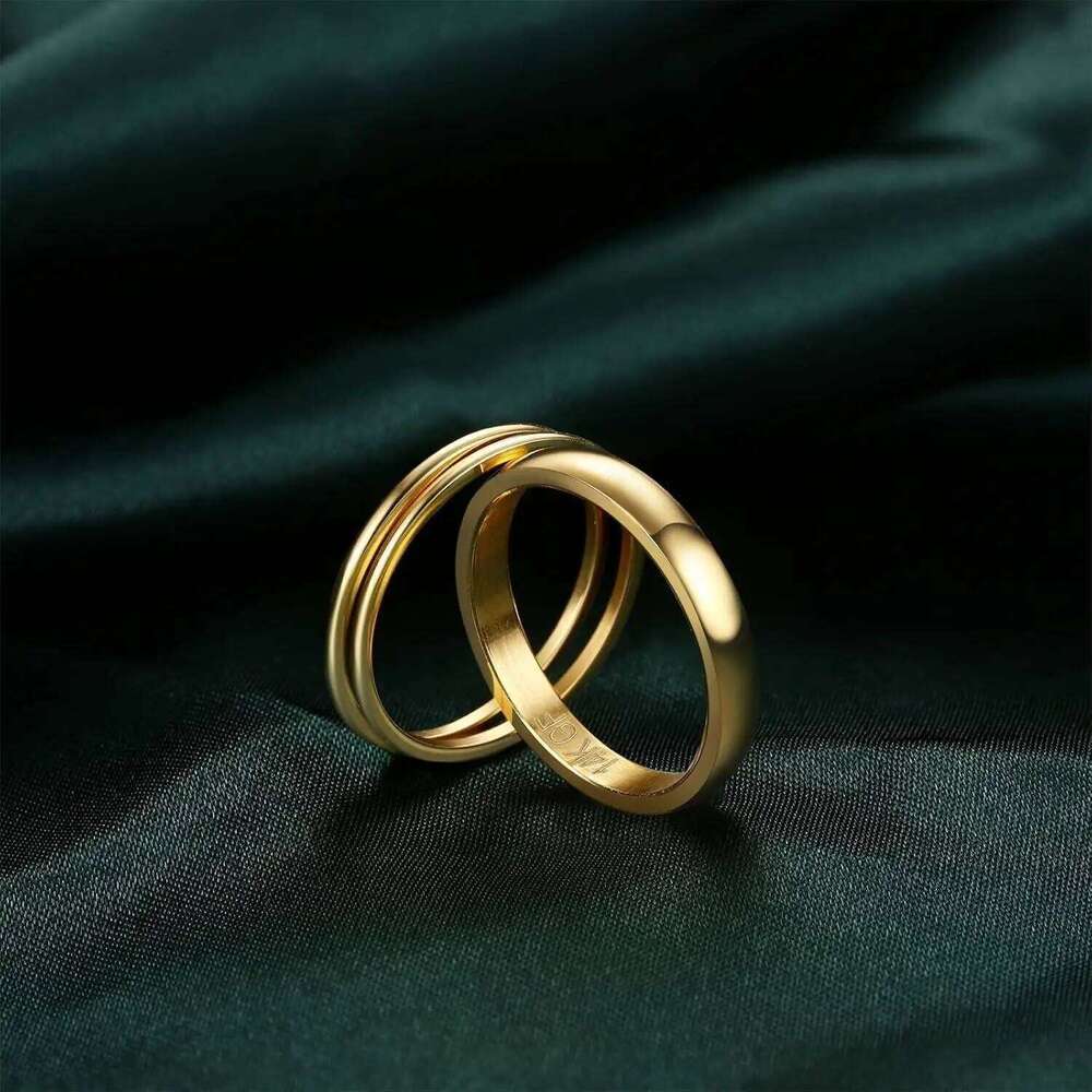 14K Gold Plated for Women Men Stacking Rings Thin Simple Plain Pinky Thumb Statement Band Ring Comfort Fit 3Pcs 1mm 3mm XJ260130