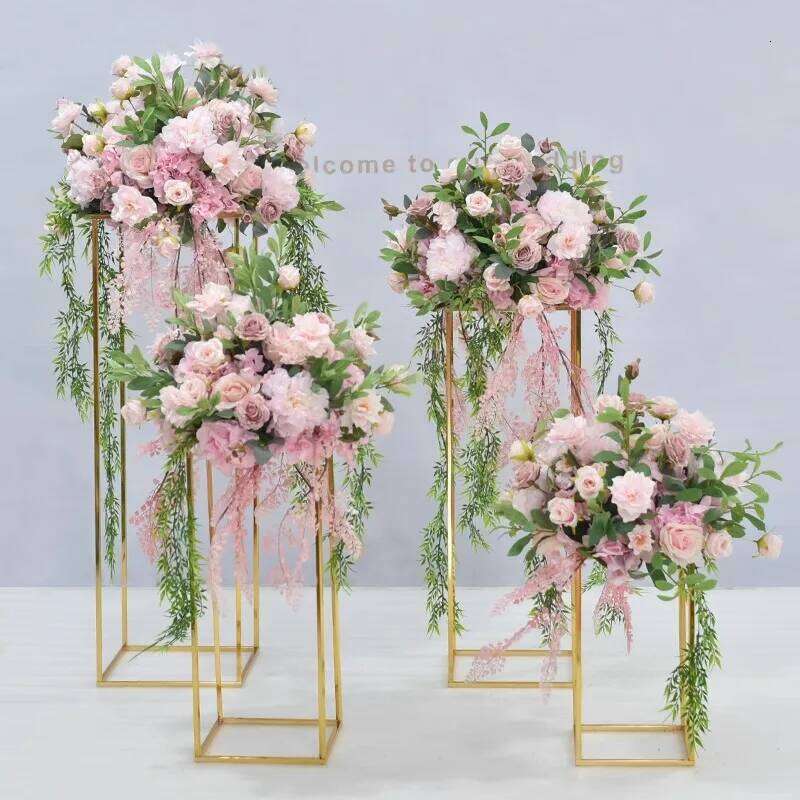 30/40/50/60/70cm Rose Hydrangea Artificial Flower Wedding Table Centerpiece Purple Floral Ball Party Stage Deco Prop decora W260130