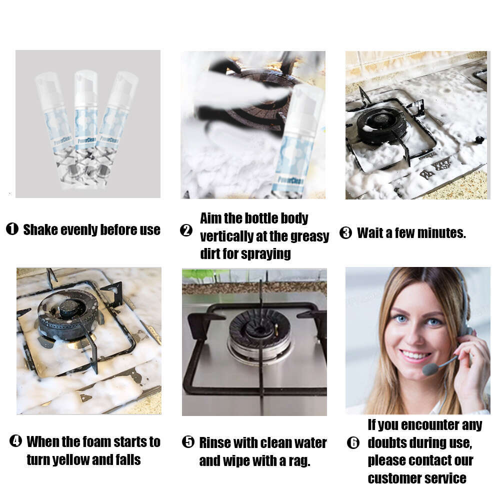 Jakehoe Kitchen Range Hood Heavy Oil Stain Cleaning Foam Cleaner S260130