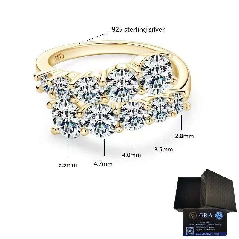 s925 sterling silver moissanite double round diamond open ring, suitable for daily wear, matching dresses, weddings, gifts XJ260130