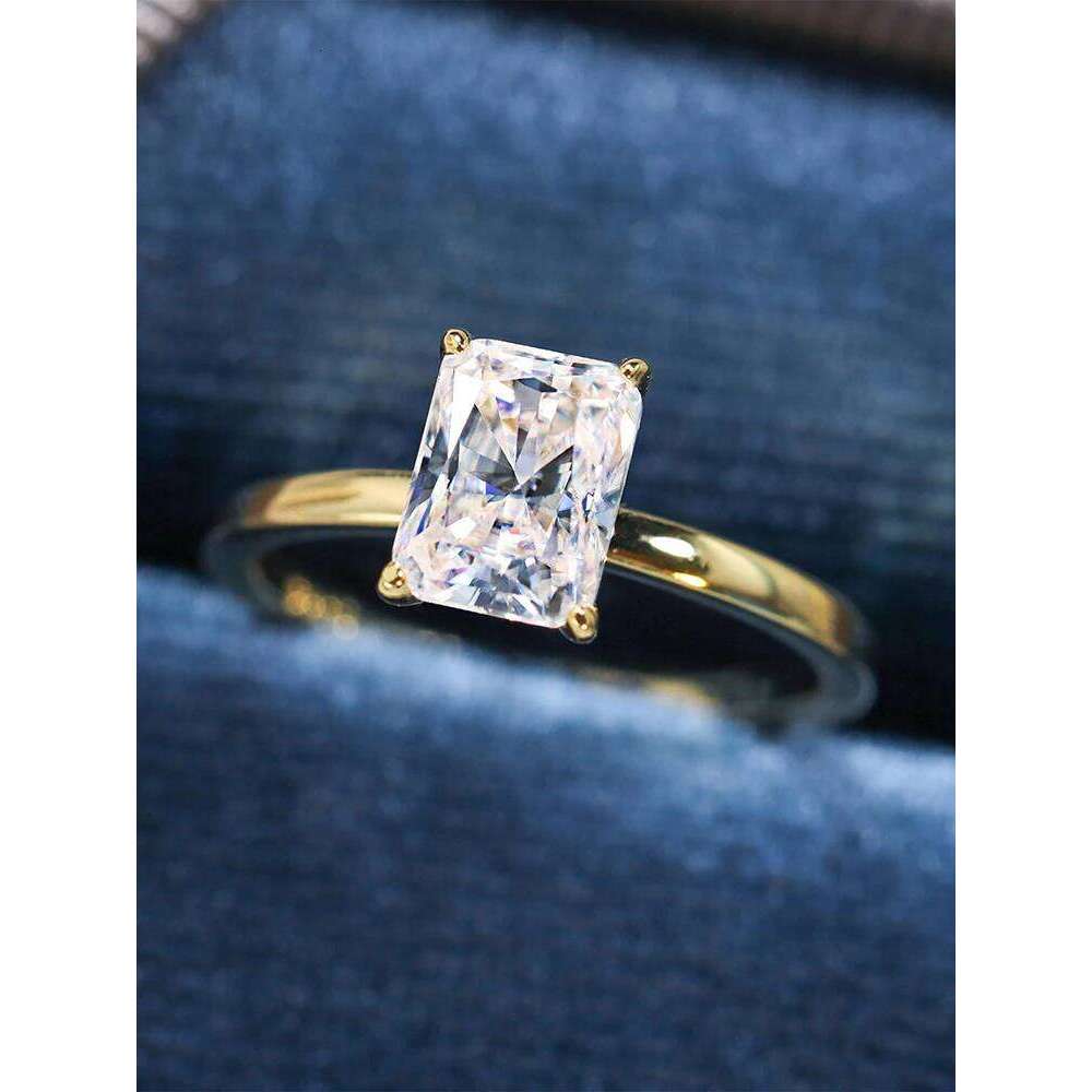 925 Sterling Silver Simplicity Zircon 8 * 12MM Rectangular Ring For Women Engagement Wedding Luxury High Quality Fine Jewelry XJ260130