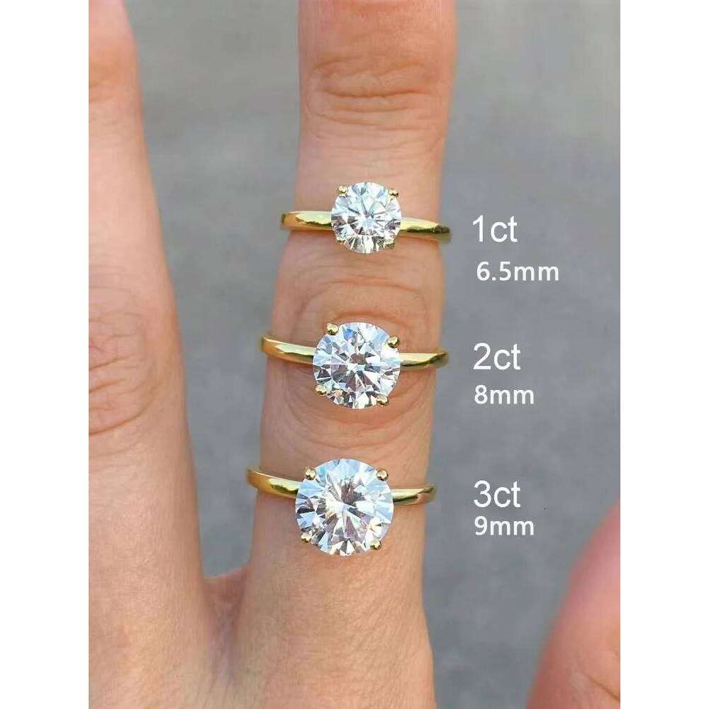925 Sterling Silver Luxury Shiny 1-3 Carats Round Zircon Ring For Women Engagement Wedding Gorgeous High Quality Fine Jewelry XJ260130