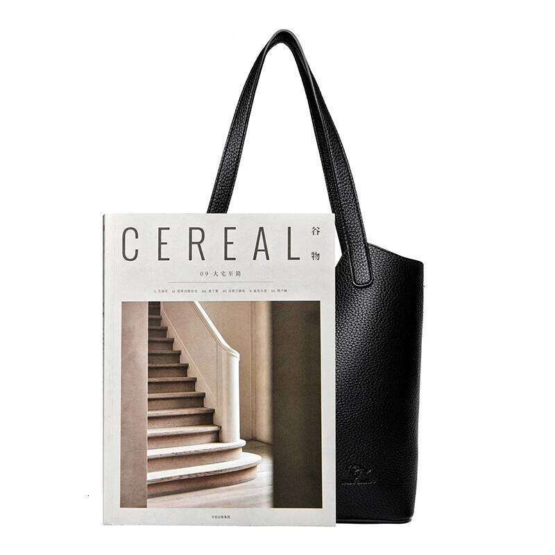 Women Casual Tote Female Solid Color Purse Simple Design Handbag Commuting Sac Genuine Brand Soft Leather Shoulder Bag For