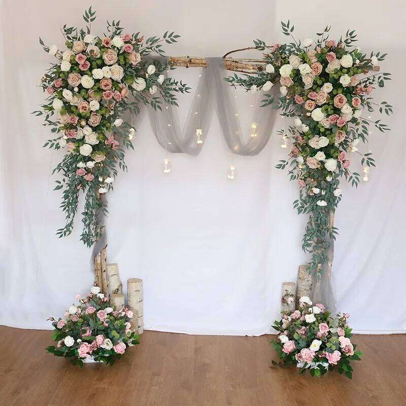 DIY Wedding Flower Arrangement Silk Butterfly OrchidRose Artificial Floral Row Decor Marriage Arch Backdrop Decoration prop Y260130