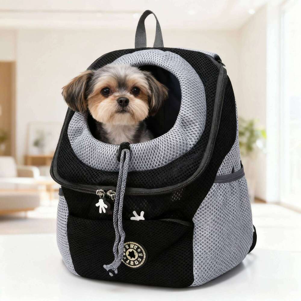 Backpack for Pets, Thickened Sponge Pet Front-Facing Carrier Backpack, Portable Puppy Transport Dog Bag 26H0130