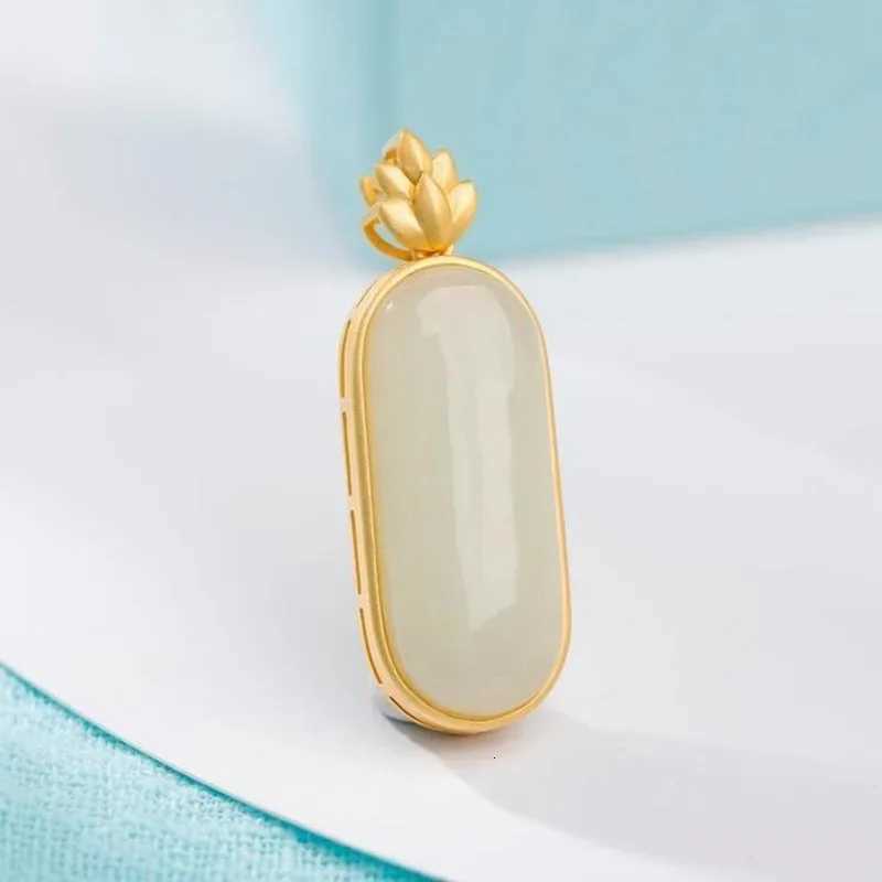New silver inlaid natural Hotan white Chalcedony long round Necklace Pendant Chinese charm Lady Elegant fresh brand jewelry Y260130