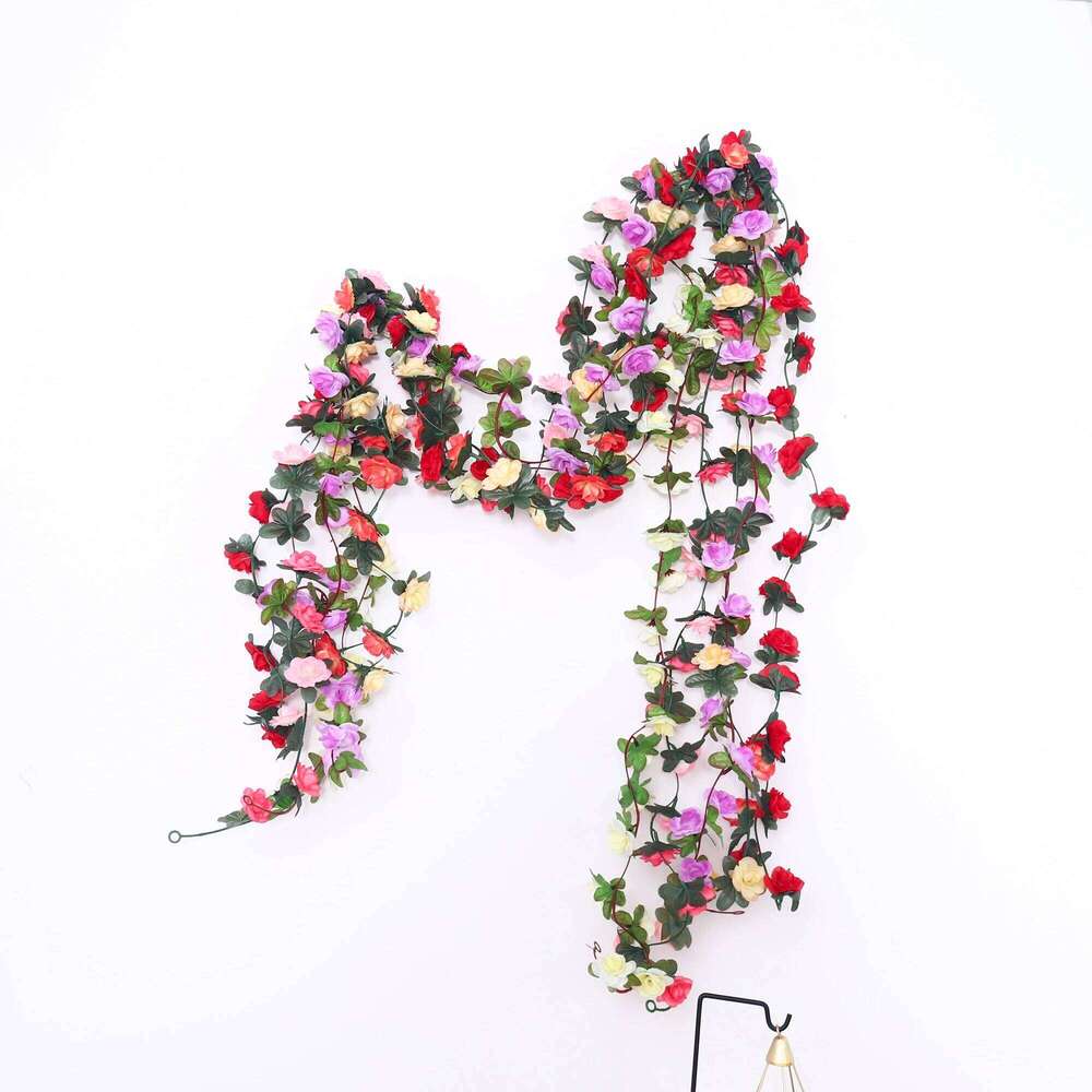 2.5m Rose Artificial Silk For Garland Fake Plant Flowers Vine Home Room Wall Hanging Wedding Garden DIY Arch Decoration W260130