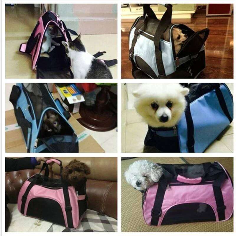 Cat Portable Dog Mesh Breathable Carrier Bags for Small Dogs Foldable Cats Handbag Travel Pet Transport Bag 26H0130