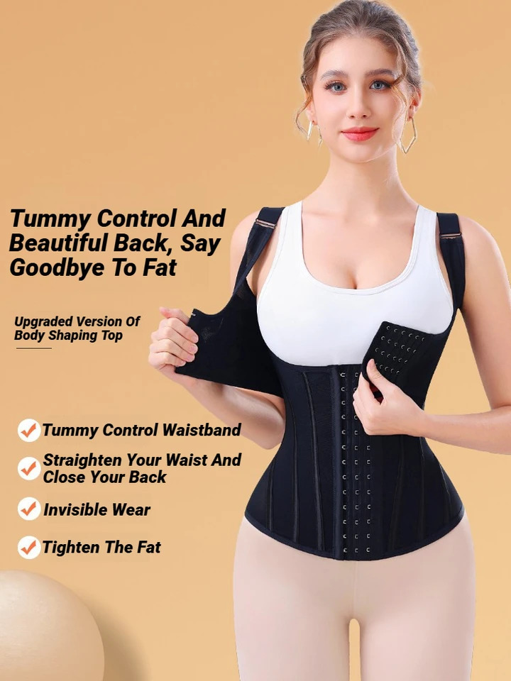 Body Shaper Shapewear Women Vest Tops Double Compression Waist Trainer Corset Adjustable Zipper And Hook-Eyes Latex Tummy 260130
