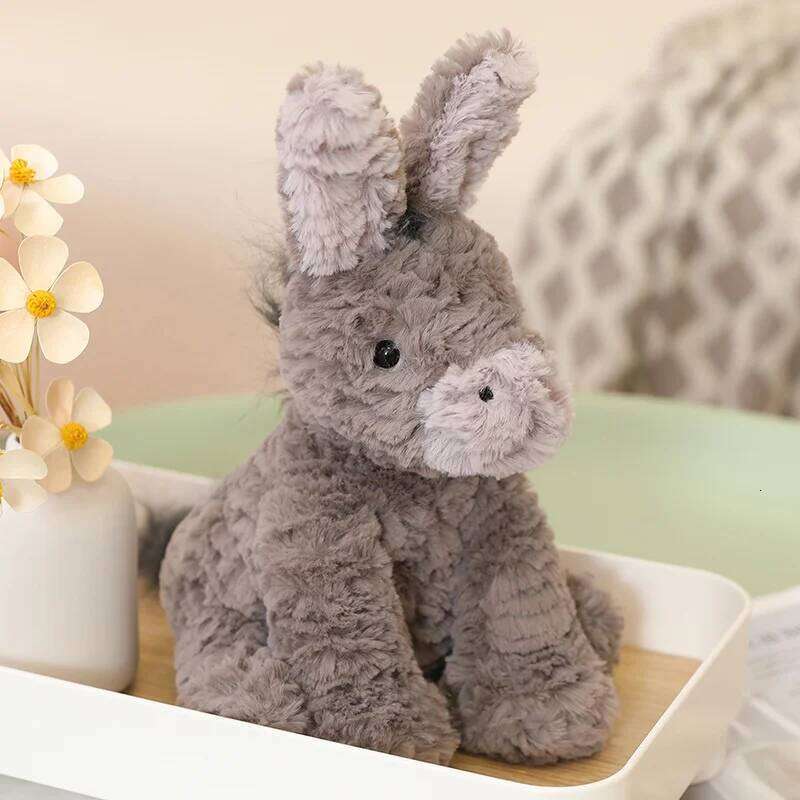 23/40/60CM Cute Burro Peluche Toys Lovely Grey Donkey Plush Dolls Stuffed Soft Animal for Baby Infant Birthday Room Decor Gifts Y260128
