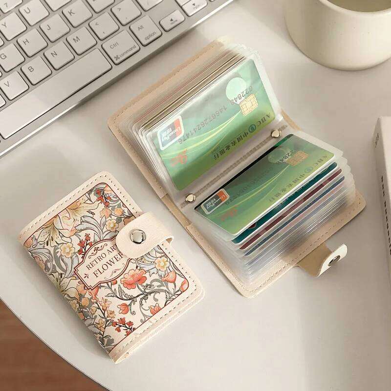 New 20 Pockets Wallets PU Leather Large Capacity Money Bag Lightweight Waterproof Business Card Case Women Z260130