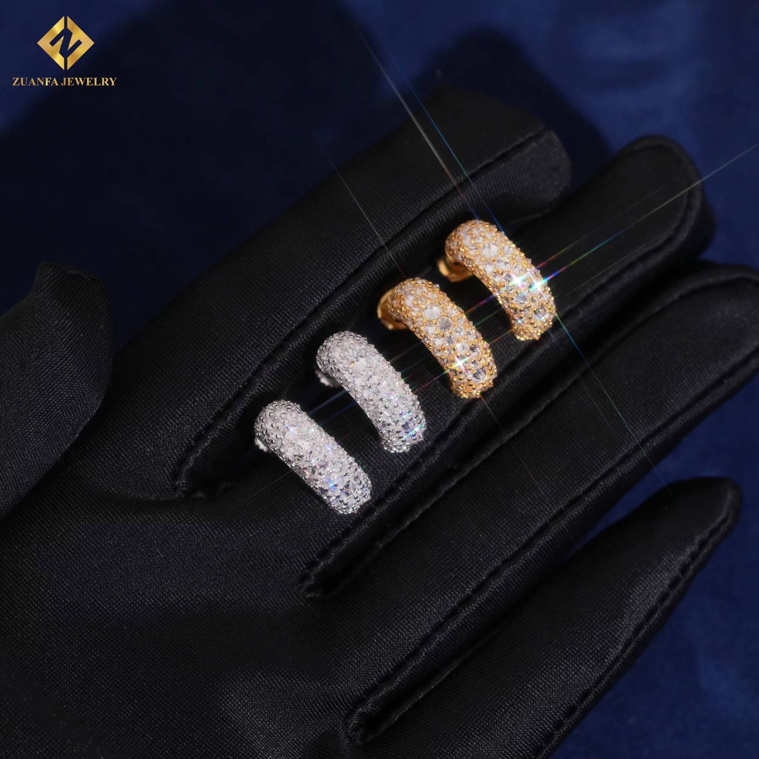 Hot Sale VVS Moissanite Earrings GRA Fine Jewelry 925 Silver Moissanite Stud Earring Mens HipHop Earring Past Diamond Test