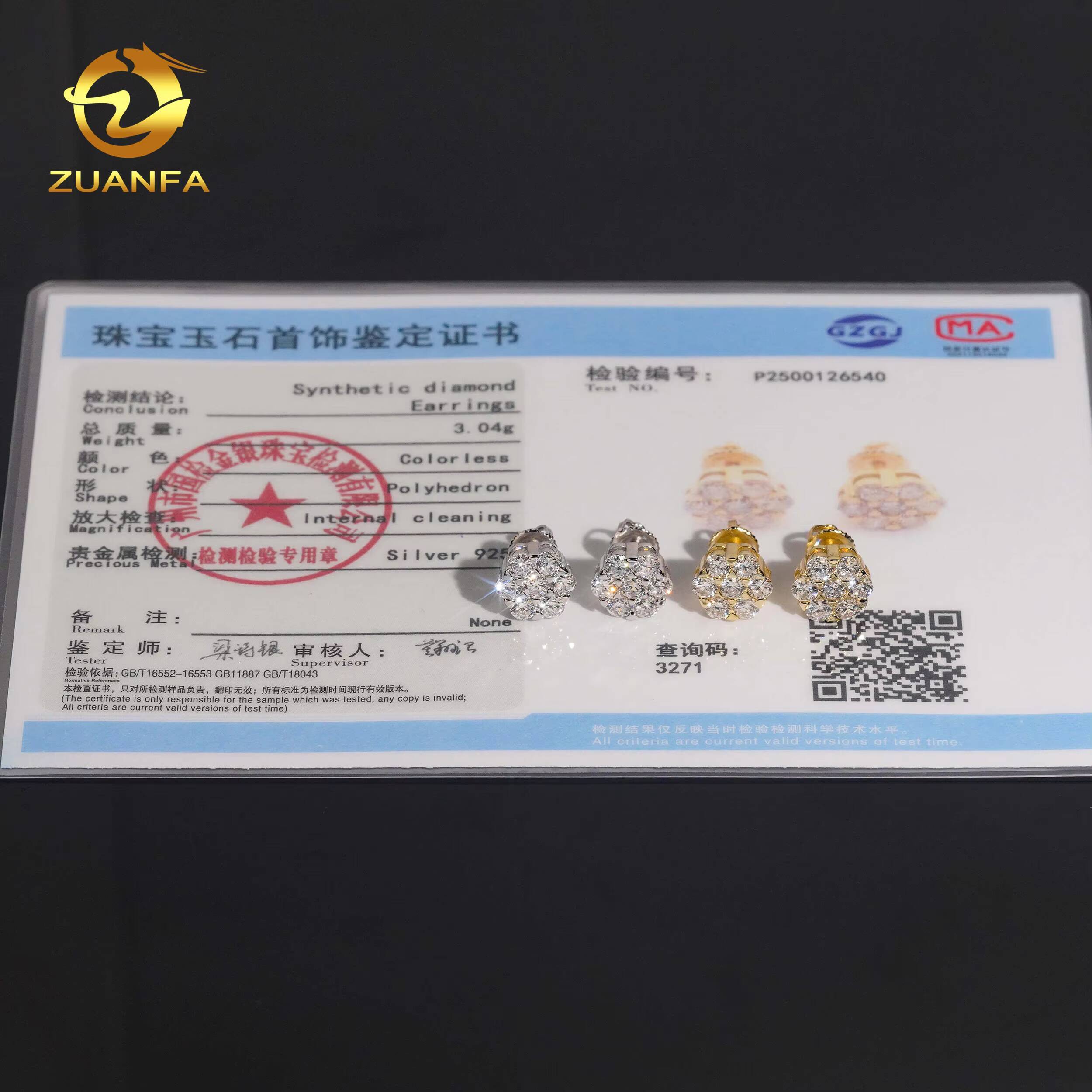 95mm Fashion Flower Earrings Cluster Lab Grown Diamond 925 Sterling Silver Iced Out Lab Diamond Screw Back Earrings