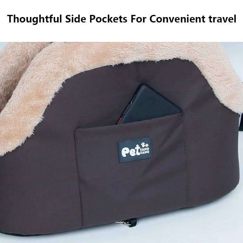 Winter Warm Plush Pet Carrying Small 10kg Load-bearing Travel Portable Cat Dog Car Passenger Seat Safety Bag 26H0130