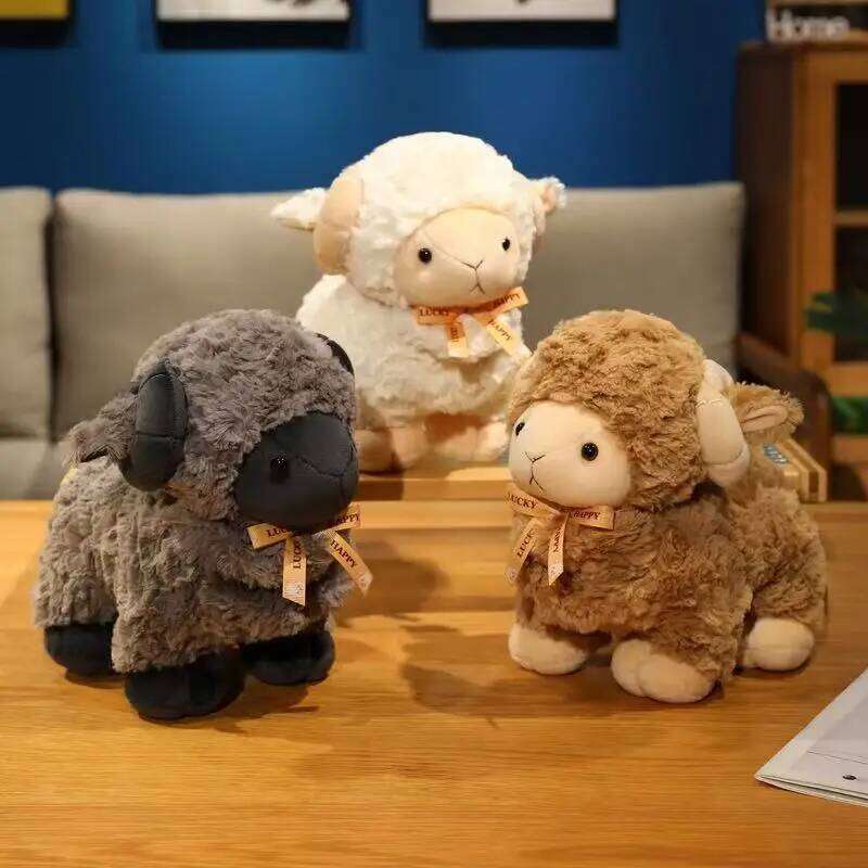 The latest simulation curly wool sheep Kawaii stuffed plush toy cartoon anime cute holiday gift fun children's doll Y260128