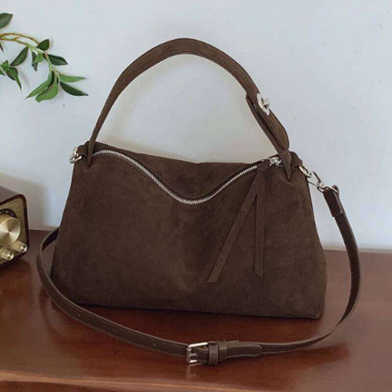 Fashion Women Handbag 2025 Autumn/Winter New Collection Suede Leather Crossbody Women's Simple Large Capacity Shoulder Bag Z260130
