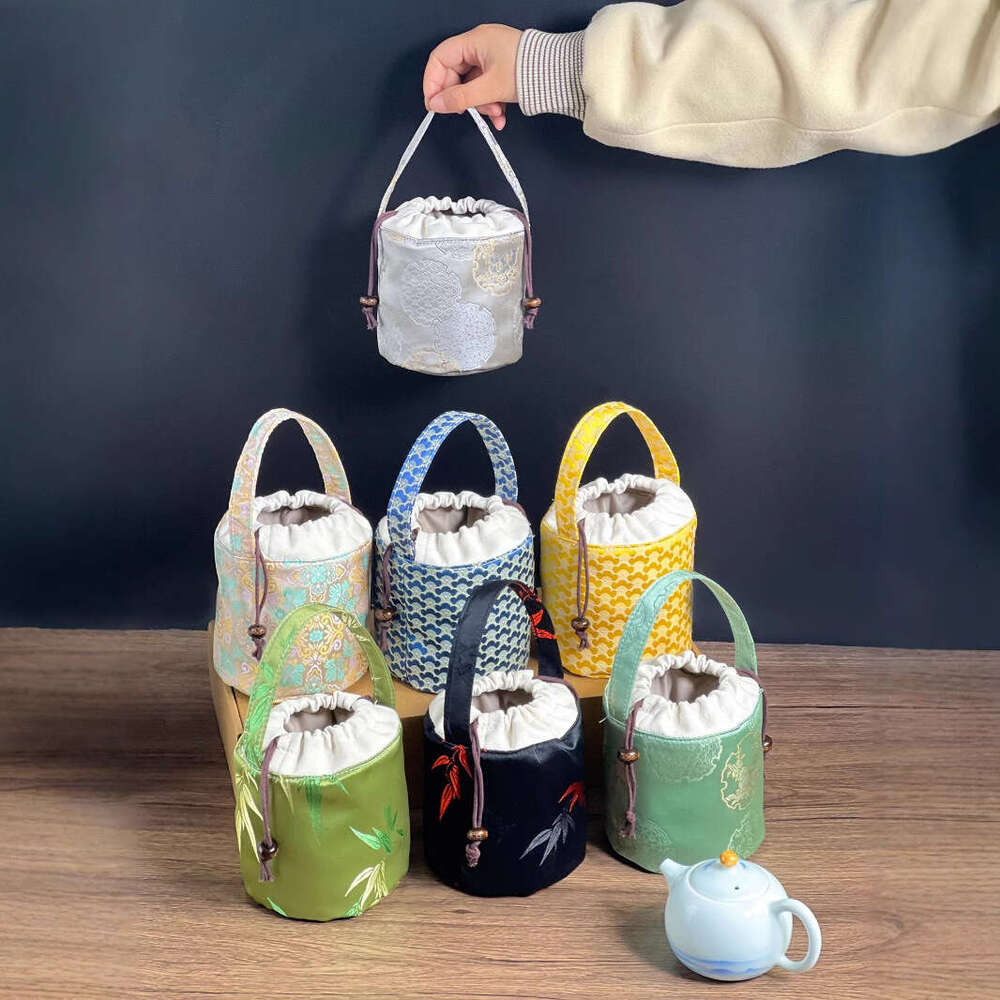 Set Ceremony Accessories Portable Travel Teapot Storage Box Tea Cup Cloth Bag Handbag MASA