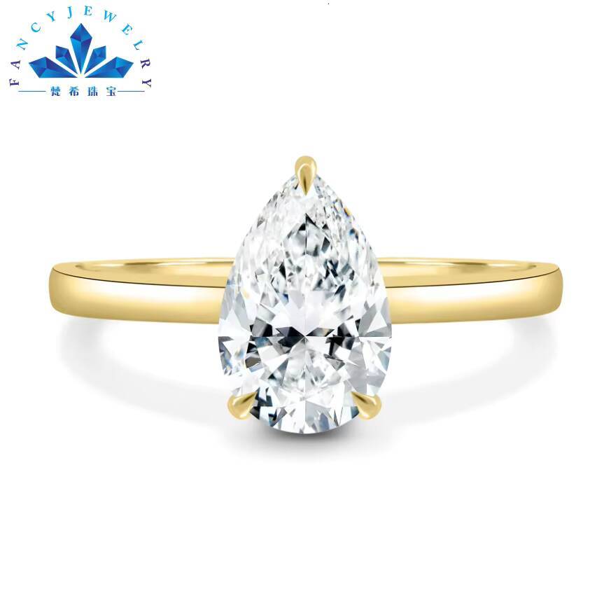 Certified 14k 18k Solid Real Gold Moissanite Diamond Pave Side Wedding Engagement Ring Set for Women Au750 Jewelry