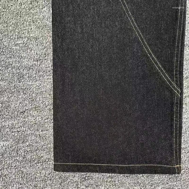 Men's Hoodies High Street Retro Jeans Classic Embroidered Patchwork Straight-leg Trousers Men Women Casual All-match Denim Pants