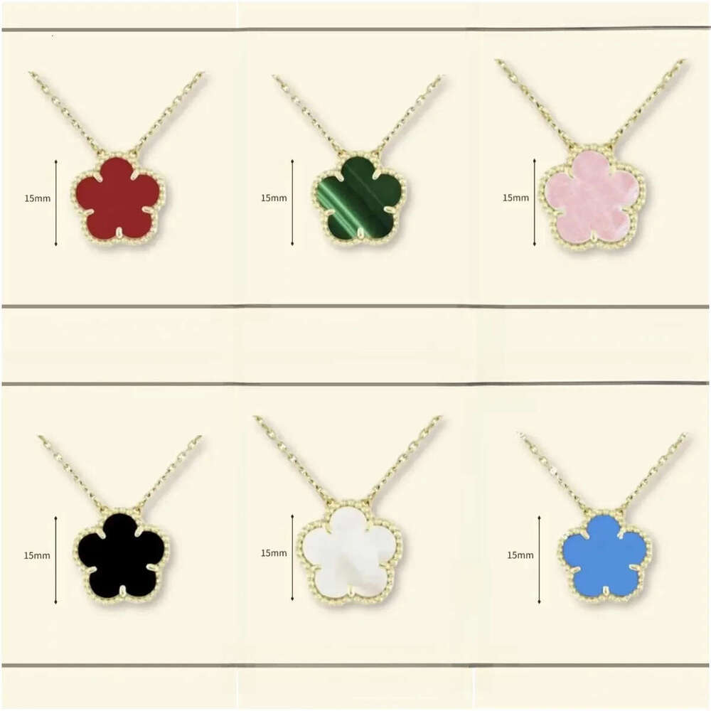 Necklace Designer For Women Clavicle Necklace Classic Clover Jewlery Mother Of Pearl Diamonds Flower Pendant Necklace Designer Jewelry Suitable For Da