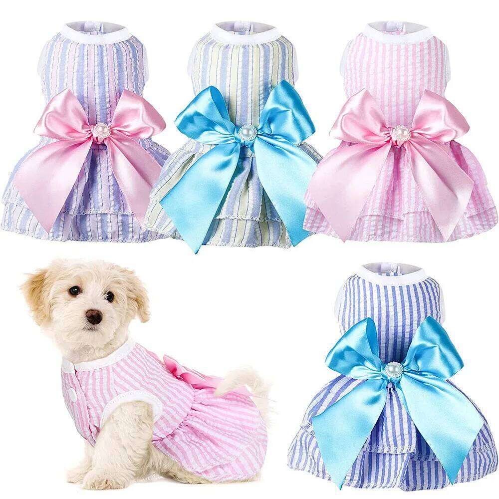 Cute Dog Dresses Small Dogs Puppy Clothes Summer Princess Pet Dress Girl Female Doggy Tutu Skirt Apparel for Pup Cat Outfit H260130