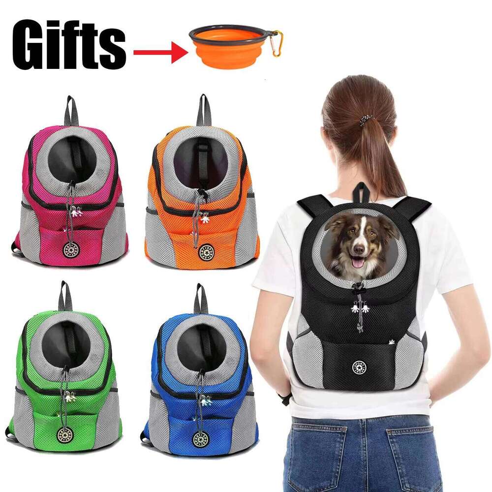 Dog Carrier Backpack Hands-Free Pet Shoulder for Bike Riding Outdoor Hiking Secure Comfortable Travel Camping Bag 26H0130