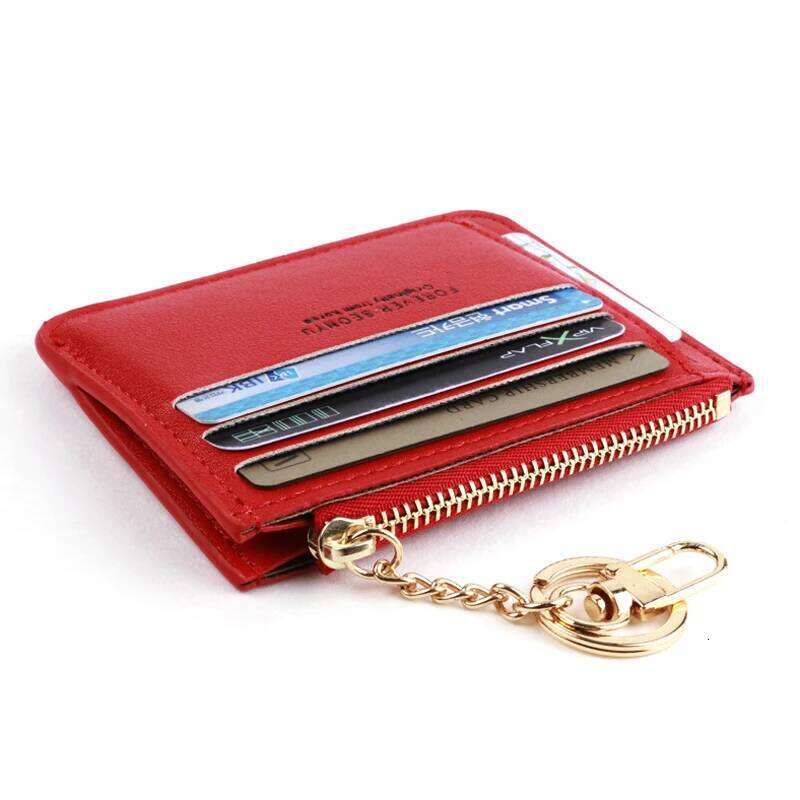 New Brand Super Thin Small Credit Holder Wallet Women's Leather Key Chain ID Card Case Slim Female Ladies Mini Coin Purse Z260130