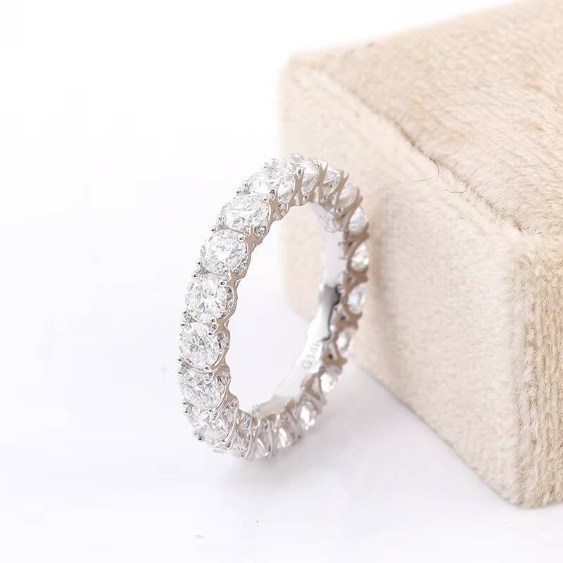 Silver d Vvs Moissanite Ring Fine Jewelry Rings Jewelry Women Hot Sale Customized Full Moissanite Ring