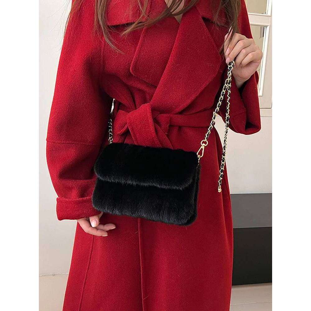 Real Mink Fur For Women Winter Luxury Handbags Crossbody Single Shoulder Bag Evening Bags Ladies Fluffy Handbag