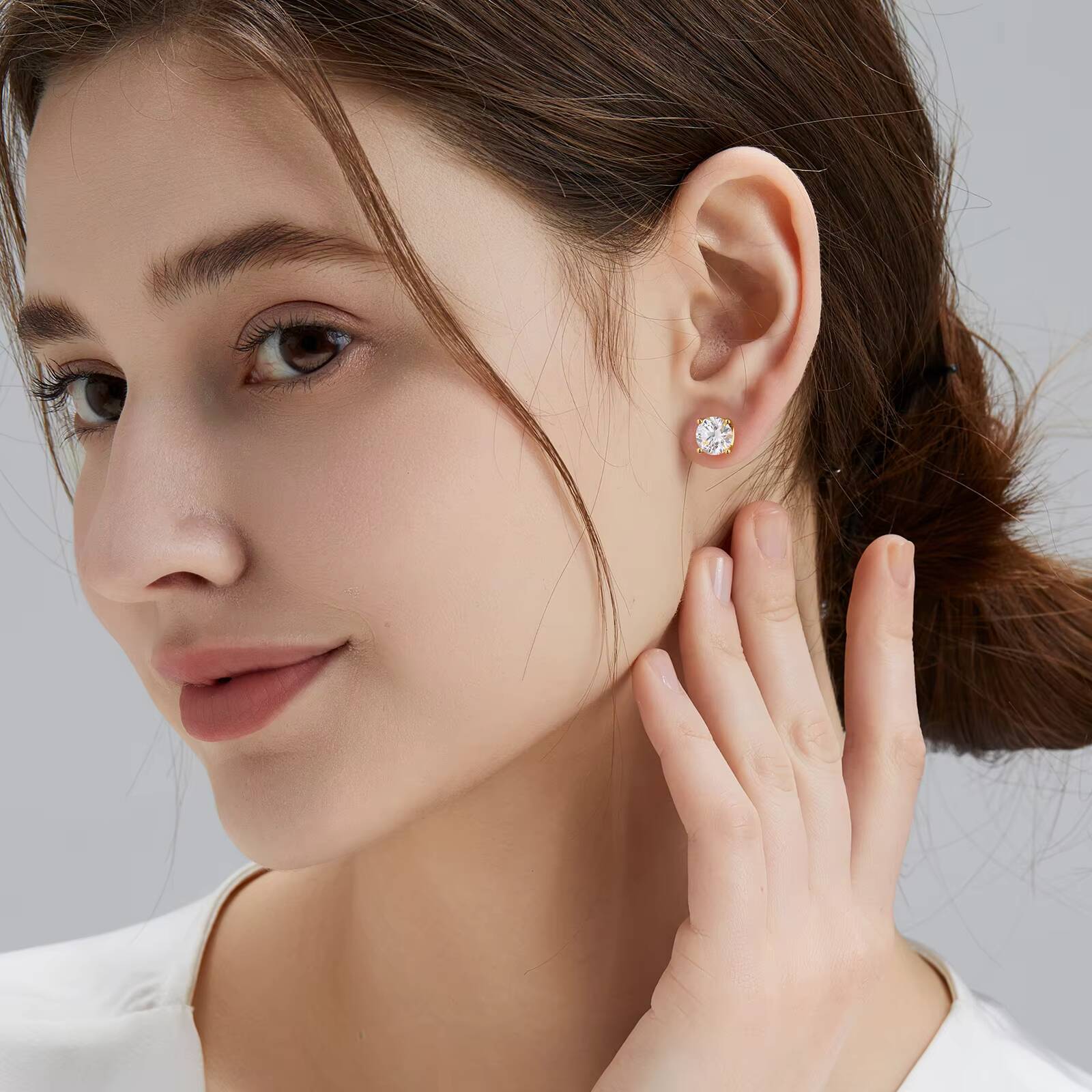 1ct-3ct Diamond Stud Earring Luxury Jewelry Women Men 14K White Gold Plated 925 Sterling Silver VVS Moissanite GRA Certificate