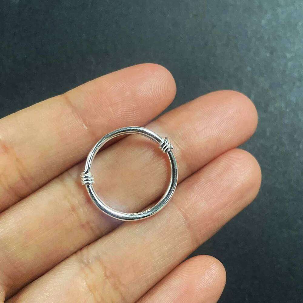 Authentic Sterling Silver 999 Minimalist Men and Women Personalized Sliding Adjustable Ring for Couples Fine Jewelry XJ260130