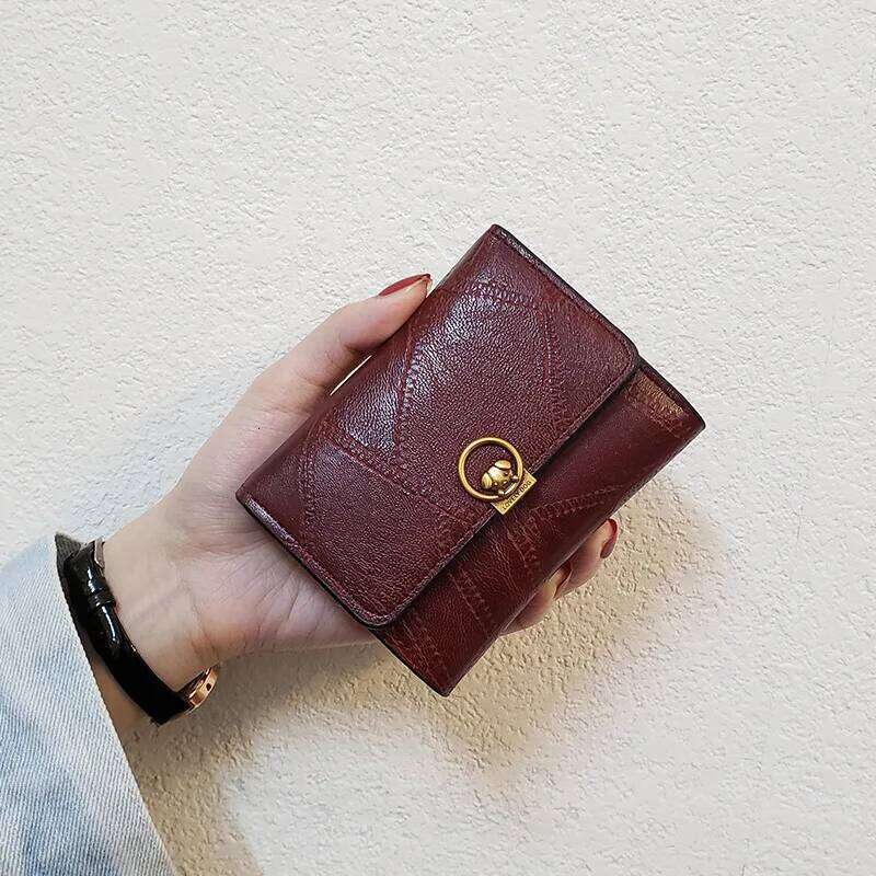 Korean Style Fashionable and Simple Short with Three Fold Small Wallet Women's Large Capacity Zero Wallets Z260130