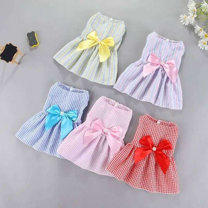 1pc Supplies Small Flower Princess Dress Kitty Teddy New Clothes Cute Dog Skirt Summer Thin Pet Accessories H260130