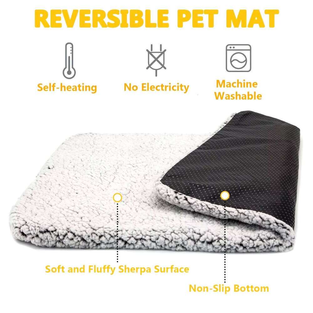 EFF Self-Heating Pet Pads Blanket Puppy Warm Cushion Mat for Cats Dogs Washable Pets with Thermal Body Heat Reflecting Core Pad 26W01130