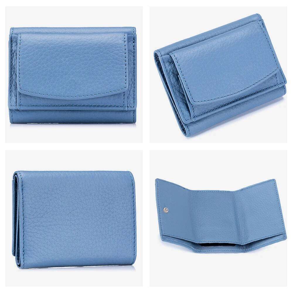 Zency Genuine Leather Wallet Case For Women Fashion Mini Coin Purse Money Bag Girl Card Holder Multifunction Rfid Anti Scanning Z260130