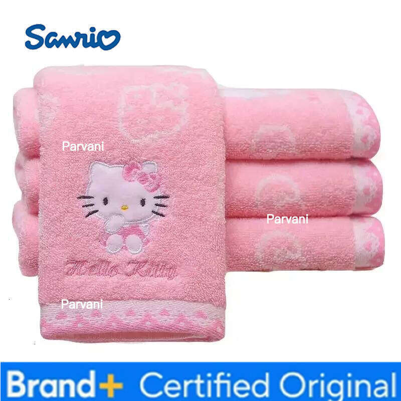 Sanrio New Hello Kitty anime cartoon children's creative kawaii cute pure cotton absorbent lint-free face towel H260130