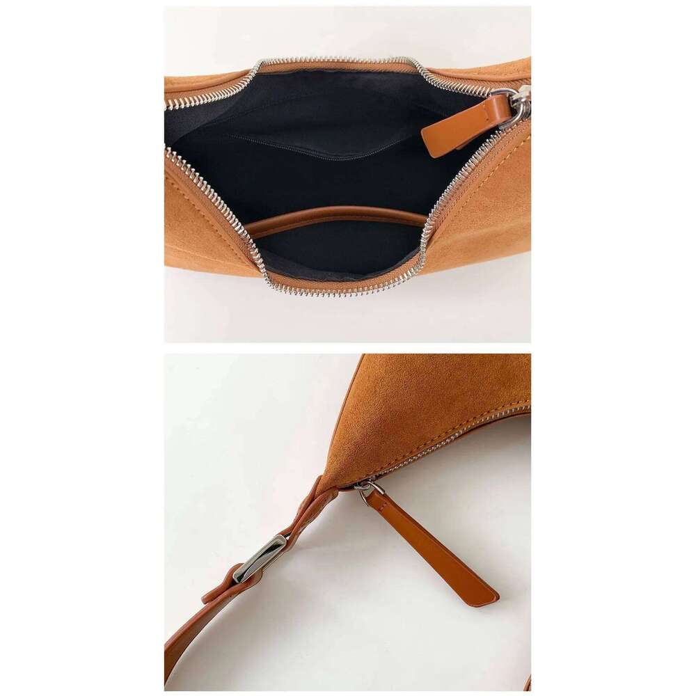 Winter Luxury Women Handbags Faux Suede Half-moon Underarm Bag for Lady Fashion Trend Shoulder Bags Fake fur big totes Z260130