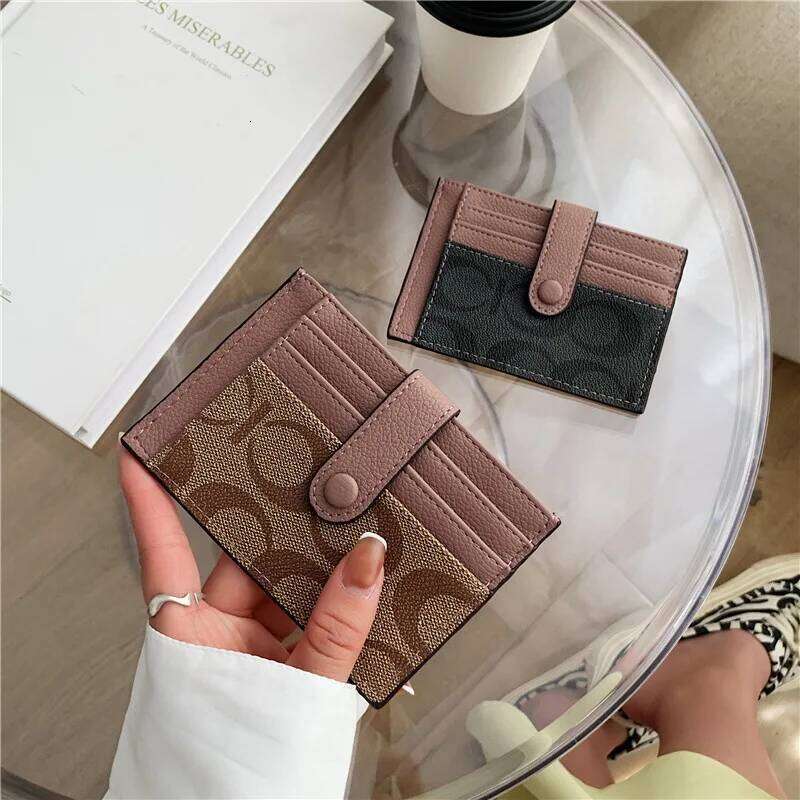 Monogram Ultra-thin Ins Style Holder Fashion Mini Short Envelope For Women Appliques Card&ID Wallet Purse Z260130