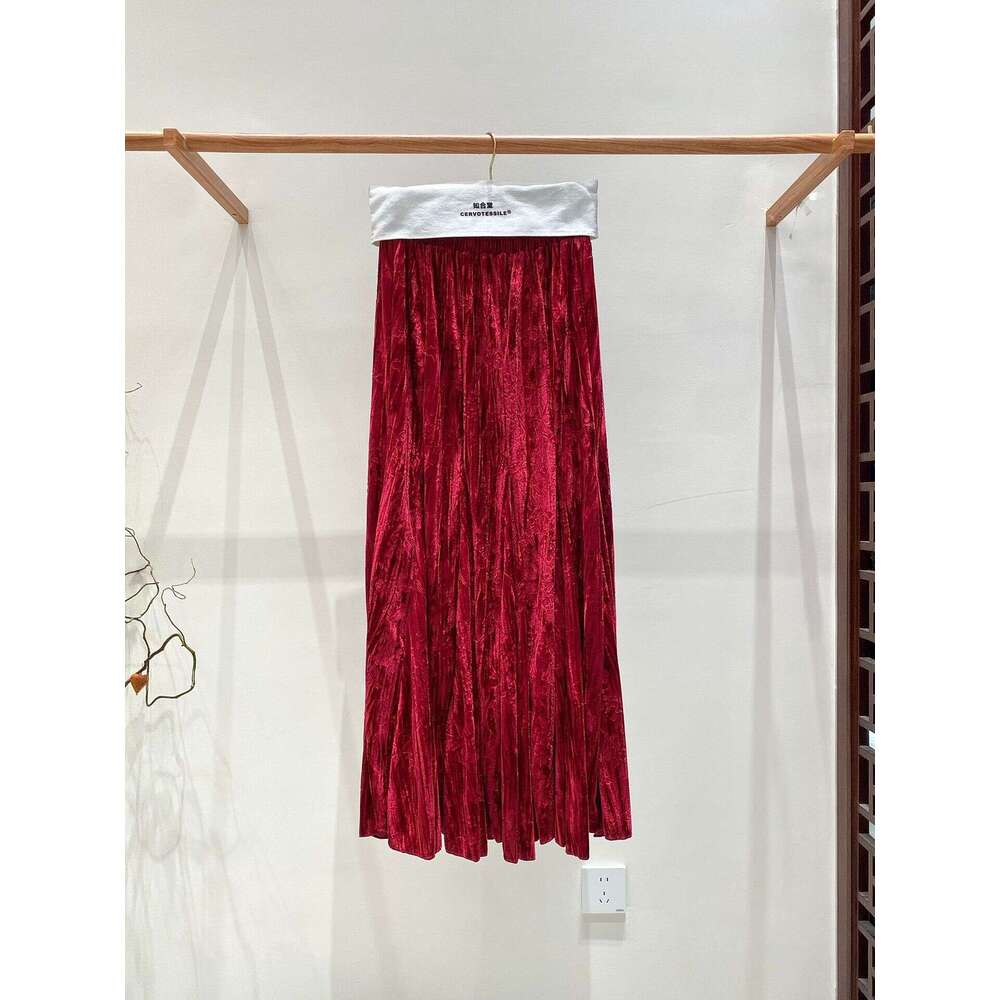 Zhihetang Chinese Retro National Style Women's Half Winter New Velvet Long Large Hem Mermaid Skirt LEEGO LENS