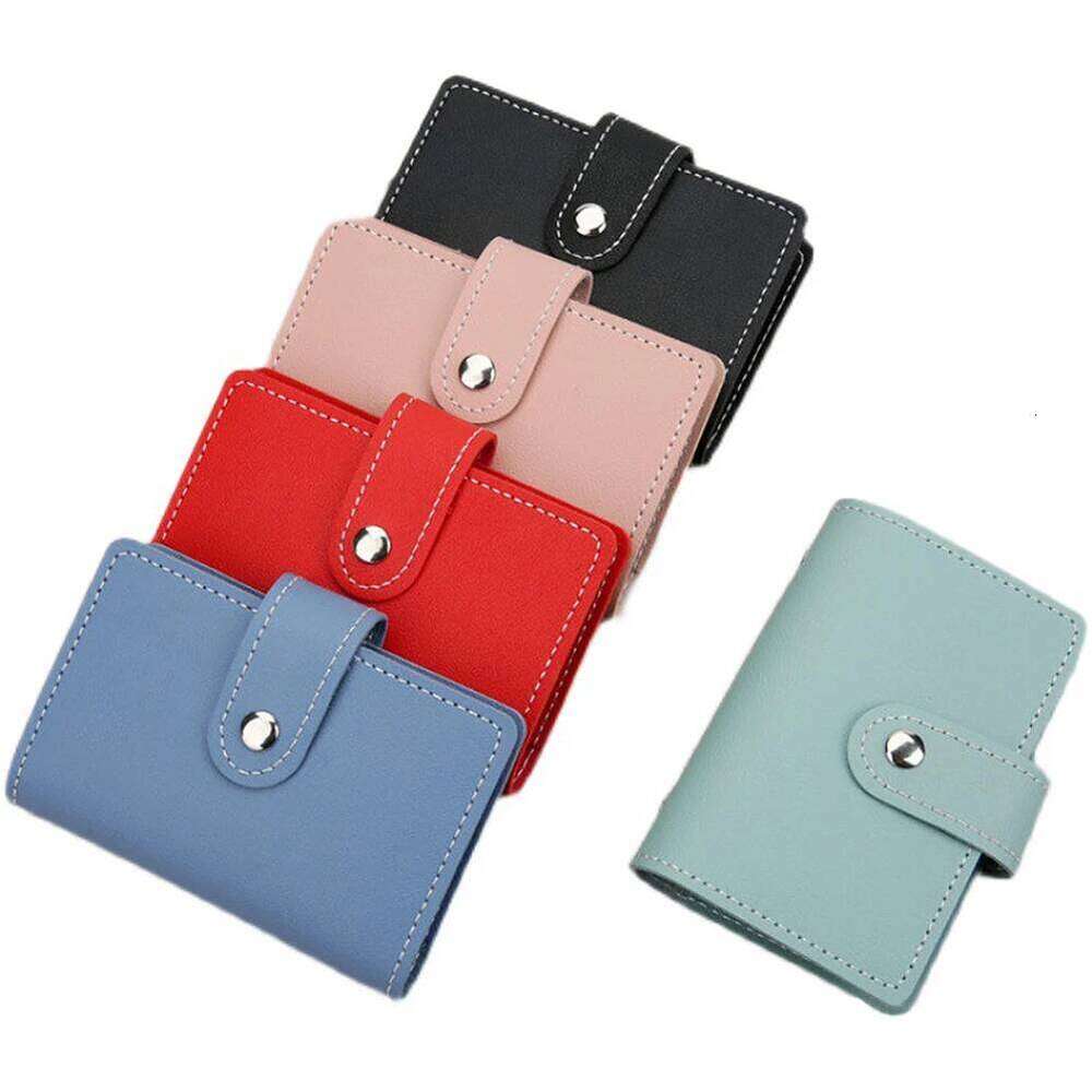 Multifunctional PU Leather Card Holder, 24 Slot Slim Wallet for ID Credit Cards, Candy Color Compact Purse Z260130