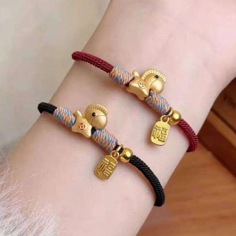 2026 New cute Little Horse bracelet, blessing men and women with continuous good luck for 26 years. Woven rope bracelet jewelry