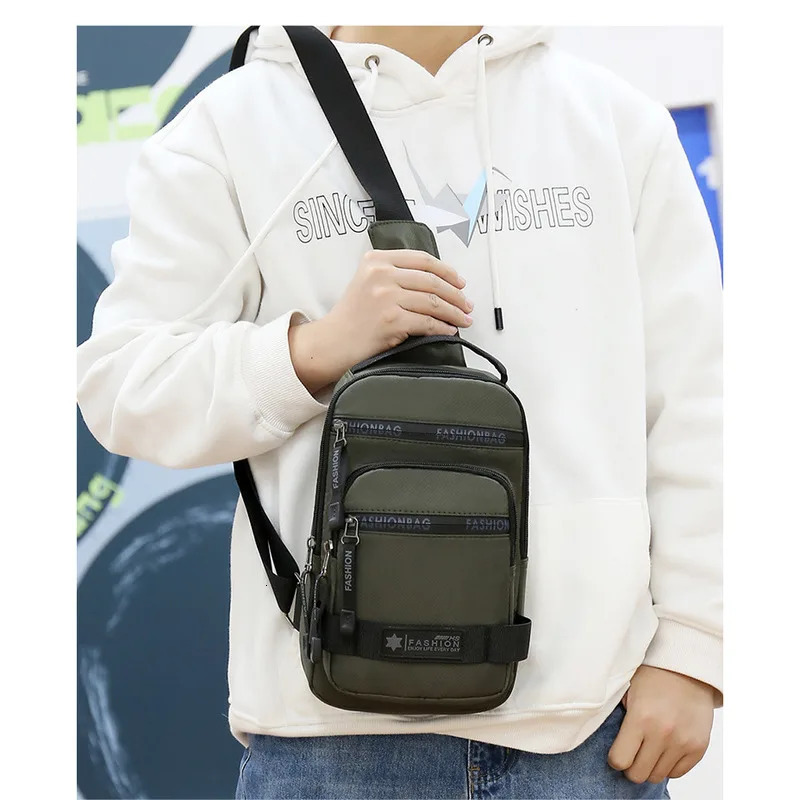 Chest Bag For Men Large Capacity Shoulder Korean Version Travel Lightweight Nylon Crossbody Bag Backpack 260124