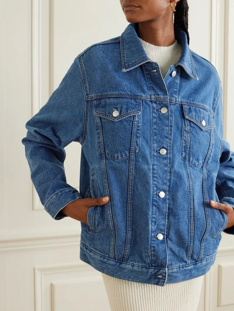 Womens Denim Jacket blue cotton Boyfriend Style autumn winter denim For Ladies 260120 - view 3