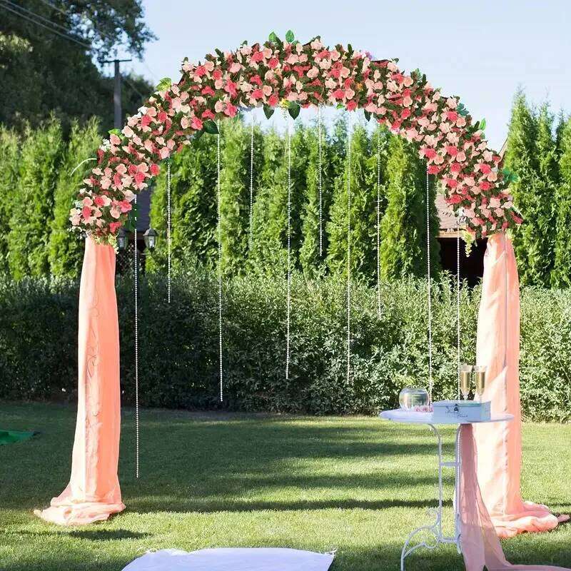 Artificial Rose Vines with Green Leaves Hanging Fake Roses Vine for Room Party Home Wedding Birthday Christmas Wall Arch Decor Y260130